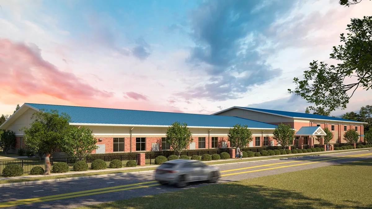 Roadside rendering of the Lake Norman Charter School elementary building