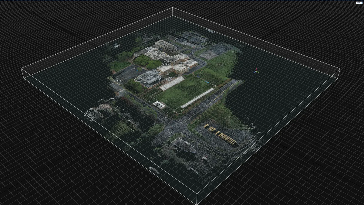 Drone photogrammetry 3D model of a school campus